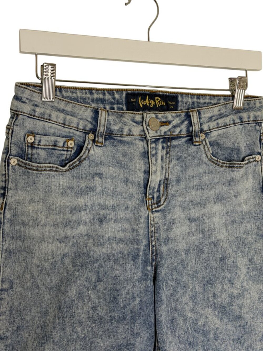 Indigo Rein Jean Denim Shorts Blue Junior 11 Waist 30 - Picture 3 of 6